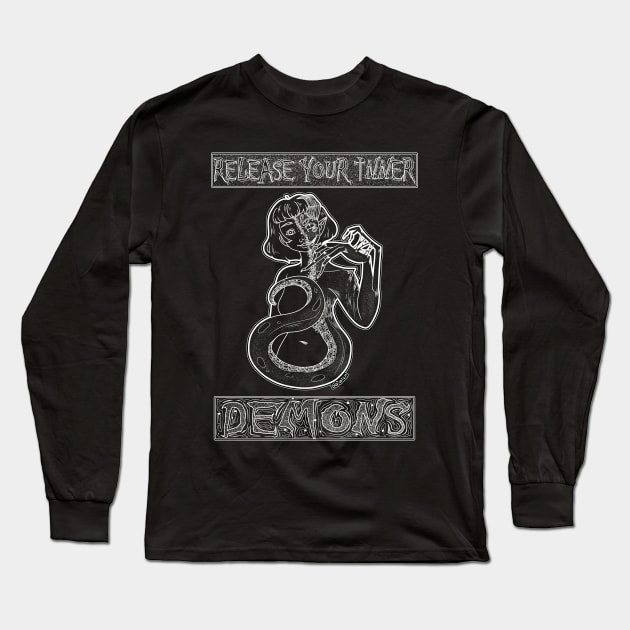 Release Your Inner Demons | Occult Witch Long Sleeve T-Shirt by Bad Witch